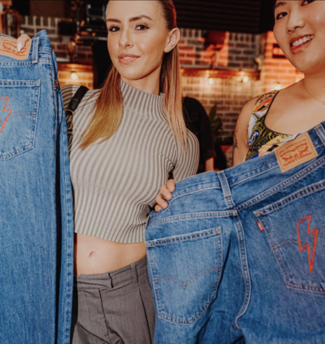 amR artists creating live chainstitch embroidery for Levi’s 501 anniversary event in Sydney