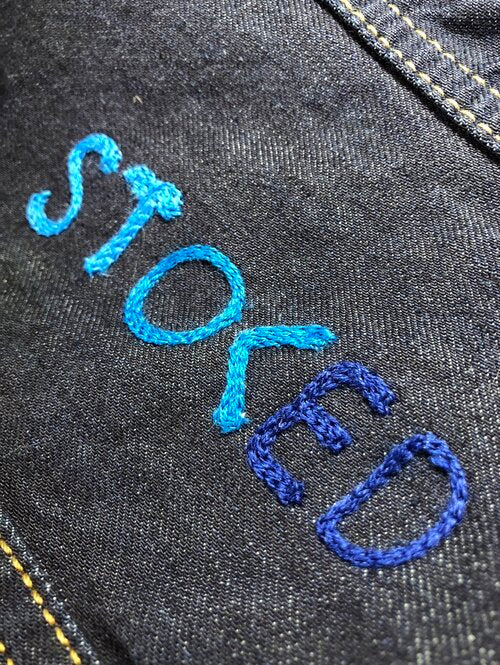 Chainstitch embroidery on apparel