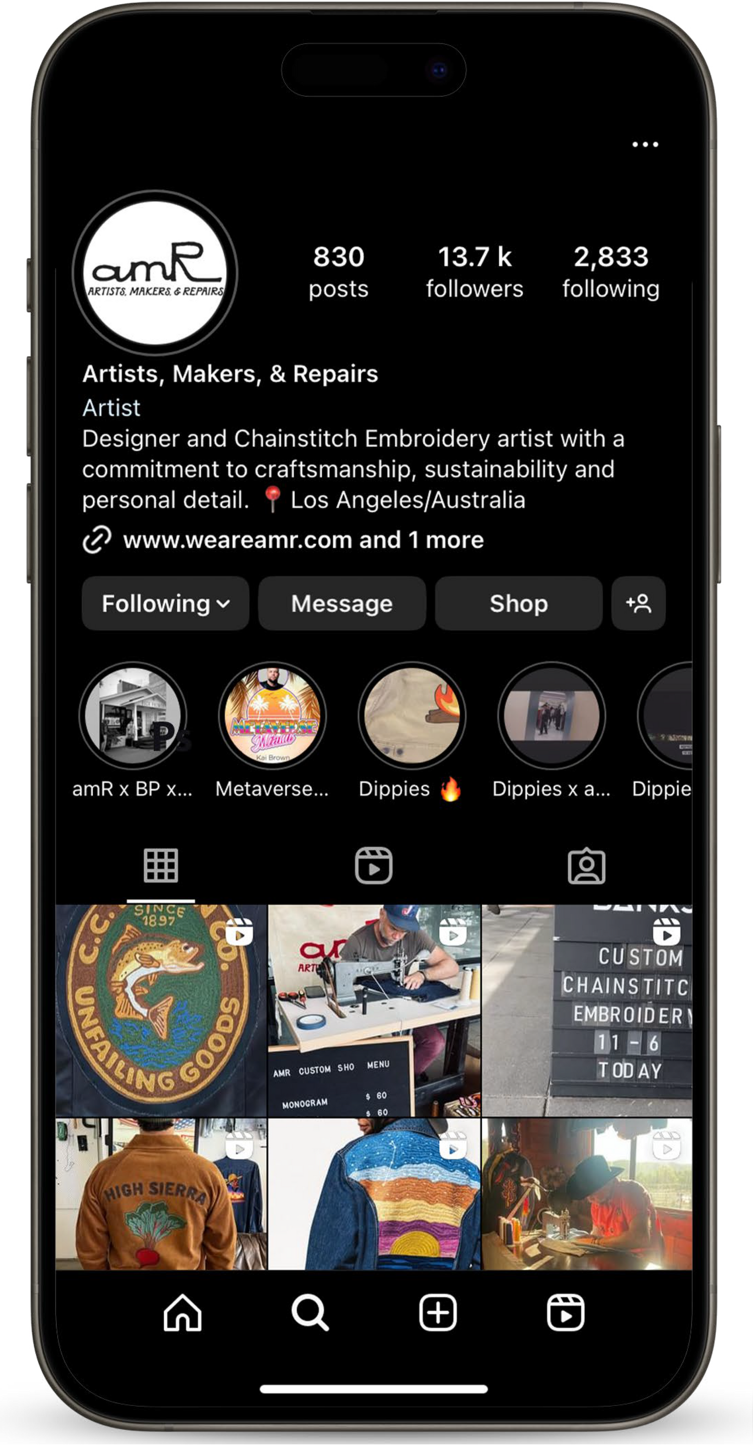 picture of the Instagram profile