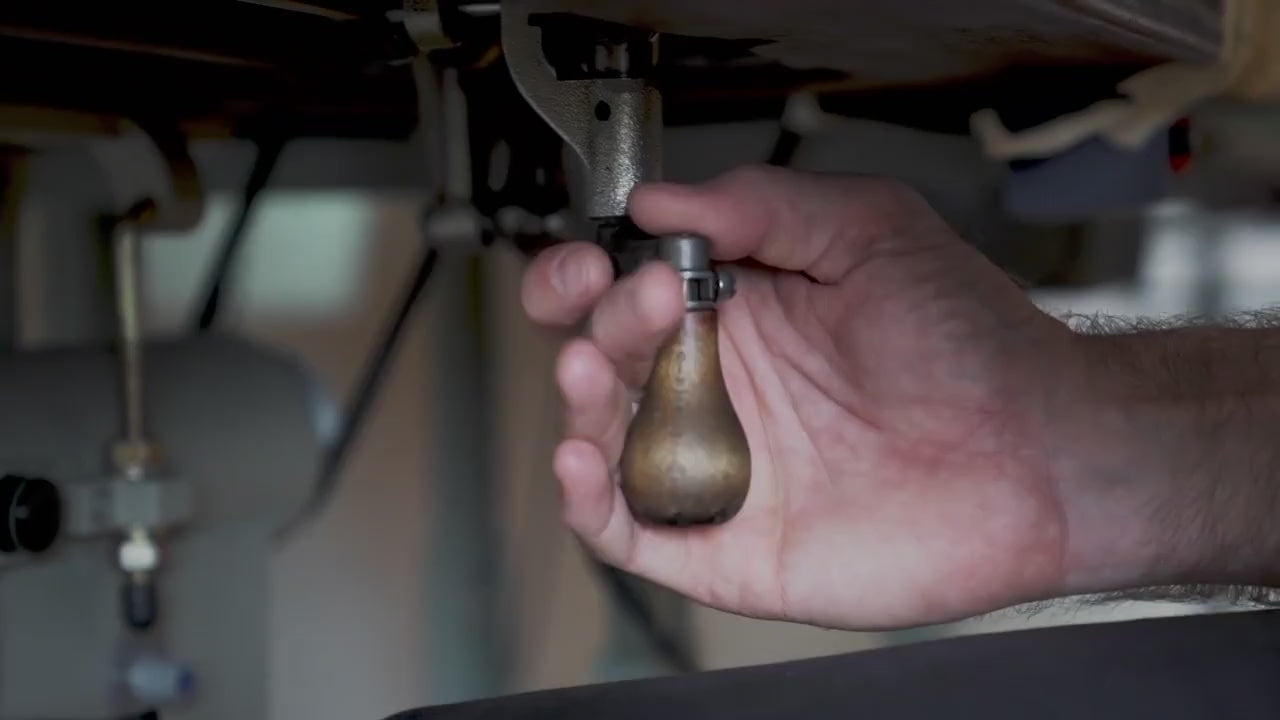 Custom chainstitch embroidery being stitched by hand in Los Angeles